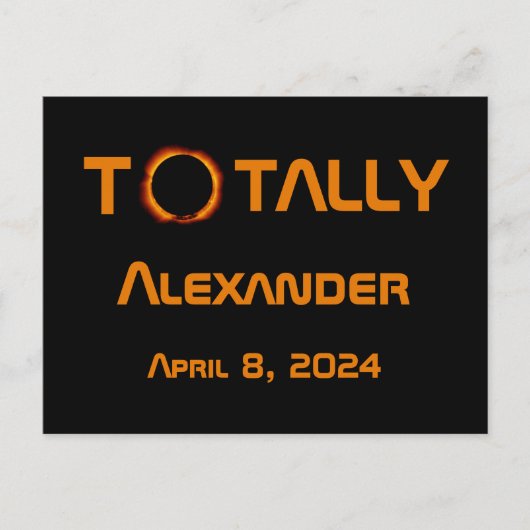 Volledig persoonlijk 2024 Zonsverduistering Briefkaart (Voorkant)