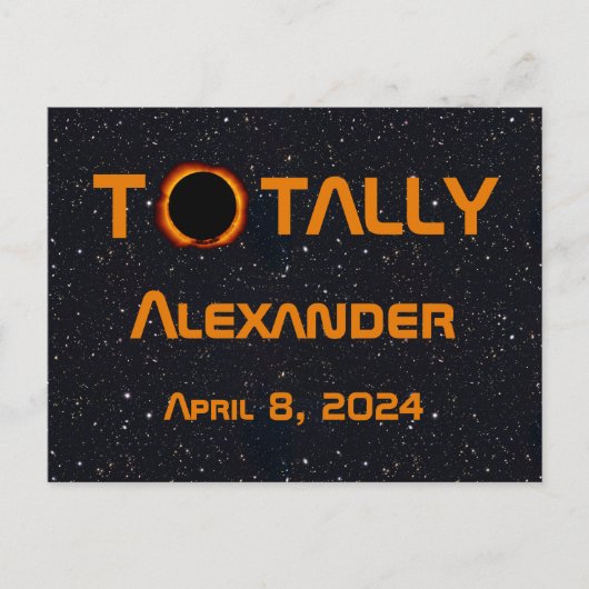 Volledig persoonlijk 2024 Zonsverduistering Briefkaart (Voorkant)