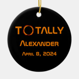 Volledig persoonlijk 2024 Zonsverduistering Keramisch Ornament