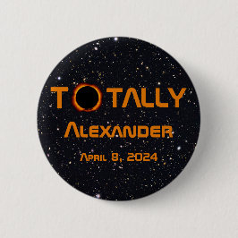 Volledig persoonlijk 2024 Zonsverduistering Ronde Button 5,7 Cm