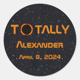 Volledig persoonlijk 2024 Zonsverduistering Ronde Sticker