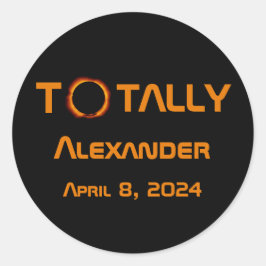 Volledig persoonlijk 2024 Zonsverduistering Ronde Sticker