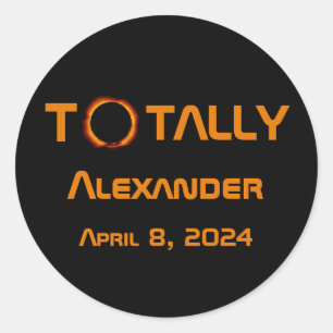 Volledig persoonlijk 2024 Zonsverduistering Ronde Sticker