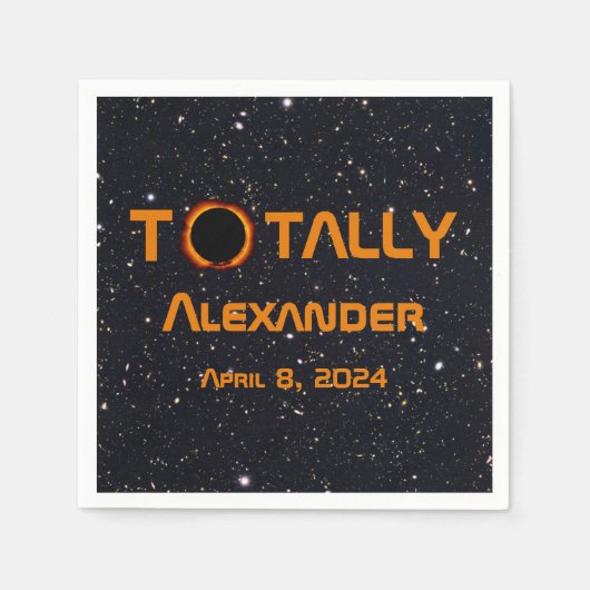 Volledig persoonlijk 2024 Zonsverduistering Servet (Voorkant)