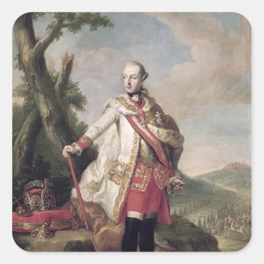 Volledig portret van Joseph II Vierkante Sticker (Voorkant)