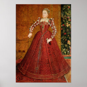 Volledig portret van koningin Elizabeth I Poster