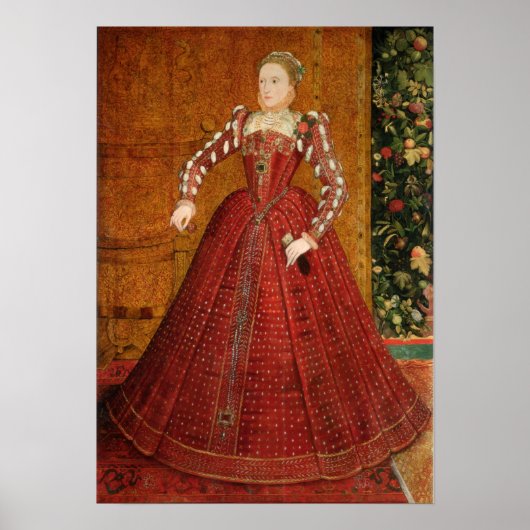 Volledig portret van koningin Elizabeth I Poster (Voorkant)