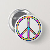 Volledig Psychedelic Peace Sign Ronde Button 5,7 Cm (Voorkant /achterkant)