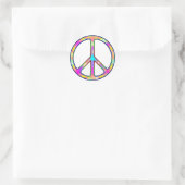 Volledig Psychedelic Peace Sign Ronde Sticker (Tas)