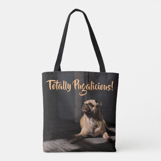 Volledig Pugalicious Hondenras Canvas tas (Achterkant)