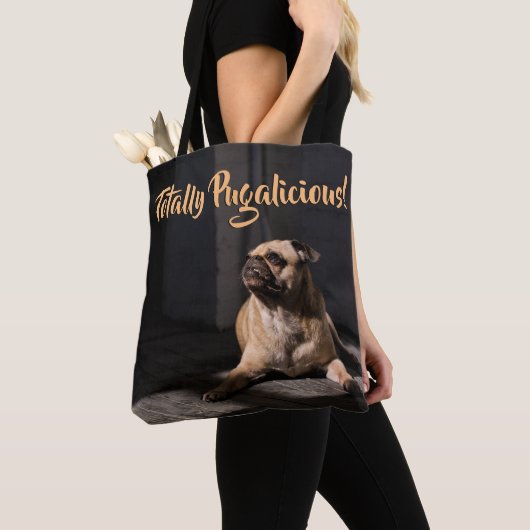 Volledig Pugalicious Hondenras Canvas tas (Dichtbij)