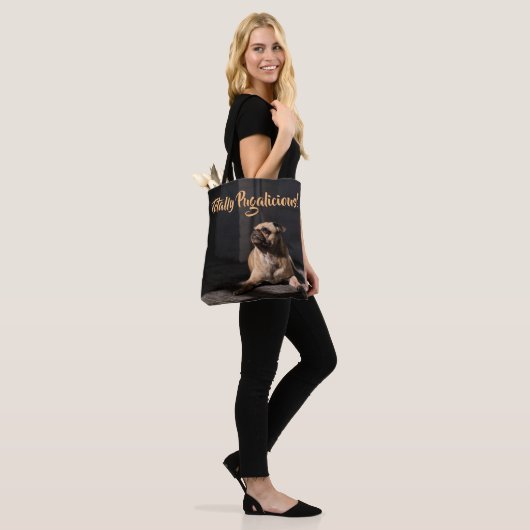 Volledig Pugalicious Hondenras Canvas tas (Op model)