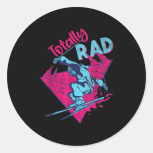 Volledig Rad, Retro Ski 80s 90s Skiing Outf Ronde Sticker