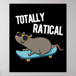 Volledig rationele Funny Rat Pun Dark BG Poster