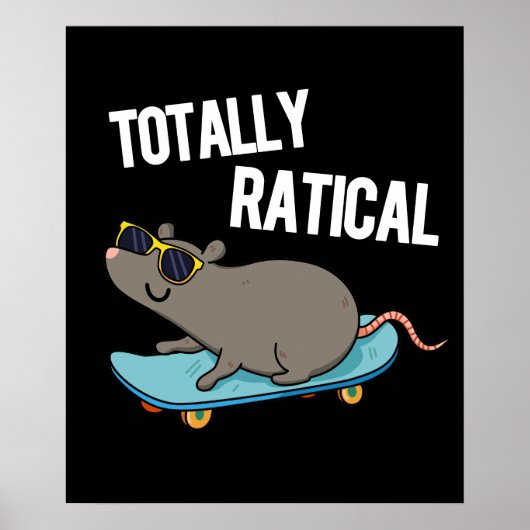 Volledig rationele Funny Rat Pun Dark BG Poster (Voorkant)