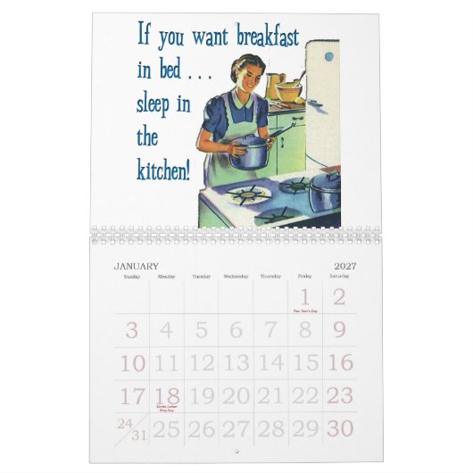 Volledig Retro-agenda Kalender (Jan 2027)