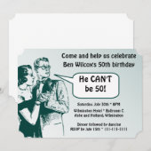 Volledig Retro en Leuk 50ste Verjaardagsfeest Kaart (Voorkant / Achterkant)