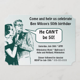Volledig Retro en Leuk 50ste Verjaardagsfeest Kaart