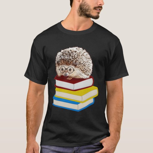 Volledig Schattig Egel Book Nerd T-shirt (Voorkant)