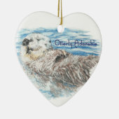 Volledig Schattige Humorister Cute Otter Keramisch Ornament (Rechts)
