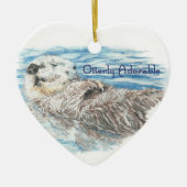 Volledig Schattige Humorister Cute Otter Keramisch Ornament (Voorkant)