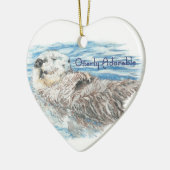 Volledig Schattige Humorister Cute Otter Keramisch Ornament (Links)