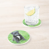 Volledig Schattige Puppy Zandsteen Onderzetter (Zijkant)