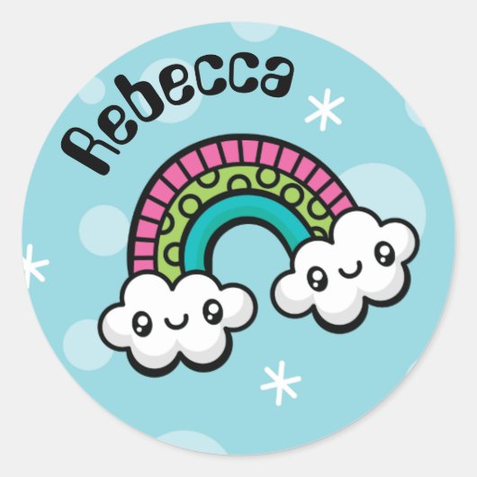 Volledig Schattigee Doodles Regenboog stickers (Voorkant)