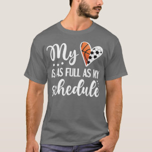 Volledig schema en hartverscheurd Basketball Socce T-shirt