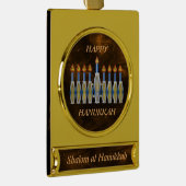 Volledig  Shalom Hanukkah Menorah Verguld Banner Ornament (Rechts)