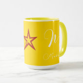 Volledig stijlvolle merk gele combo mok (Voorkant rechts)