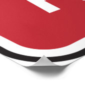 Volledig teken op rood poster (Hoek)