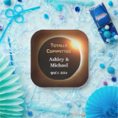 Volledig Toegewijd Eclipse Thema Trouwen Papieren Bordje (Feest)