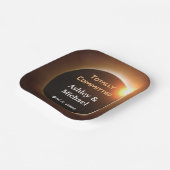 Volledig Toegewijd Eclipse Thema Trouwen Papieren Bordje (Gebogen)