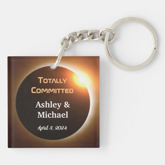 Volledig Toegewijd Eclipse Thema Trouwen Sleutelhanger (Achterkant)