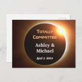 Volledig toegewijde eclips thema bruiloft briefkaart (Voorkant / Achterkant)