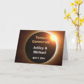 Volledig toegewijde eclips thema bruiloft kaart (Gele Bloem)