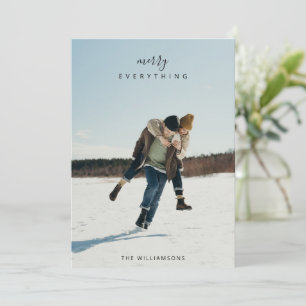 Volledig Twee Foto Minimalistische Zalig Kerstfees Feestdagenkaart