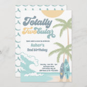 Volledig Tweevoudig Retro Surf strand 2e verjaarda Kaart (Voorkant / Achterkant)