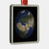 Volledig uitzicht van de Aarde in Afrika, Europa e Metalen Ornament (Rechts)