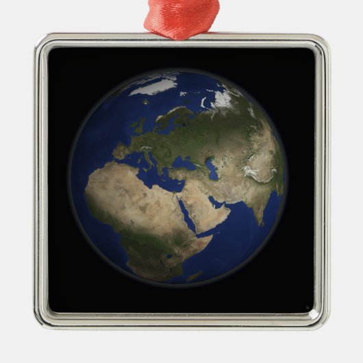 Volledig uitzicht van de Aarde in Afrika, Europa e Metalen Ornament (Voorkant)