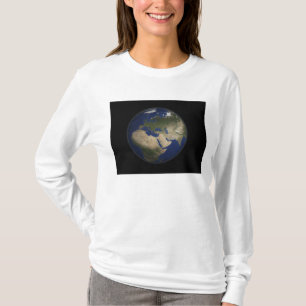 Volledig uitzicht van de Aarde in Afrika, Europa e T-shirt