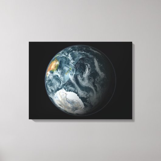 Volledig uitzicht van de Aarde met Antarctica Canvas Afdruk (Voorkant)