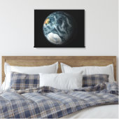 Volledig uitzicht van de Aarde met Antarctica Canvas Afdruk (Insitu (Slaapkamer))