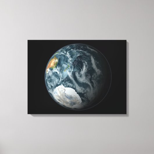 Volledig uitzicht van de Aarde met Antarctica Canvas Afdruk (Voorkant)