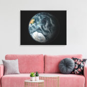 Volledig uitzicht van de Aarde met Antarctica Canvas Afdruk (Insitu (Woonkamer))