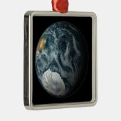 Volledig uitzicht van de Aarde met Antarctica Metalen Ornament (Rechts)