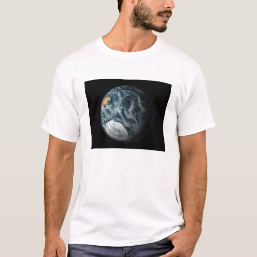 Volledig uitzicht van de Aarde met Antarctica T-shirt (Voorkant)