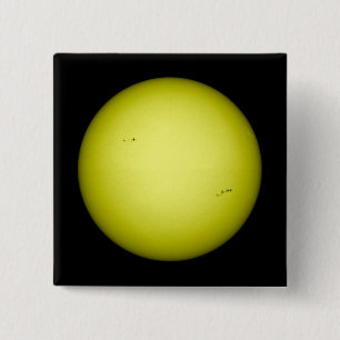Volledig uitzicht van de zon vierkante button 5,1 cm