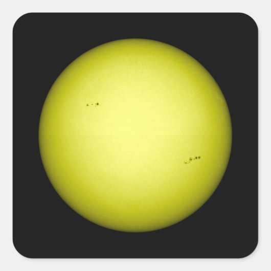 Volledig uitzicht van de zon vierkante sticker (Voorkant)